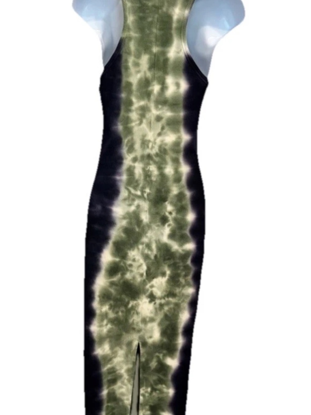 Young fabulous & broke, Sleeveless Tie-Dye Maxi Dress in Olive Green and Blue - Picture 2 of 7